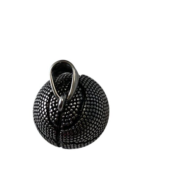 Classic Basketball Pendant Steel Tone 2.1cm Large Sports Design Metal Charm - Picture 3 of 7